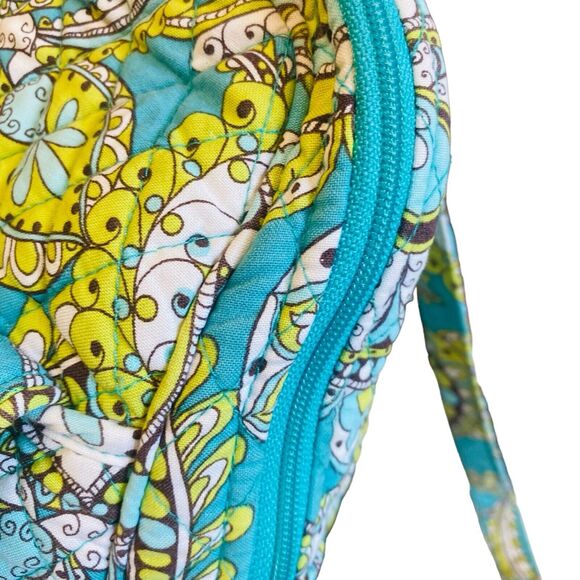 Vera Bradley Retired Peacock Green Small Quilted Backpack Vintage Paisley Purse - Picture 4 of 15